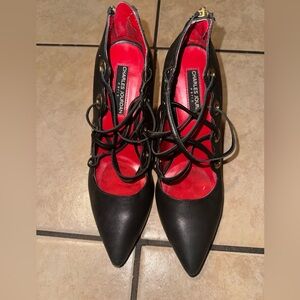 CHARLES JOURDAN PARIS Leather Corset Style Heels
